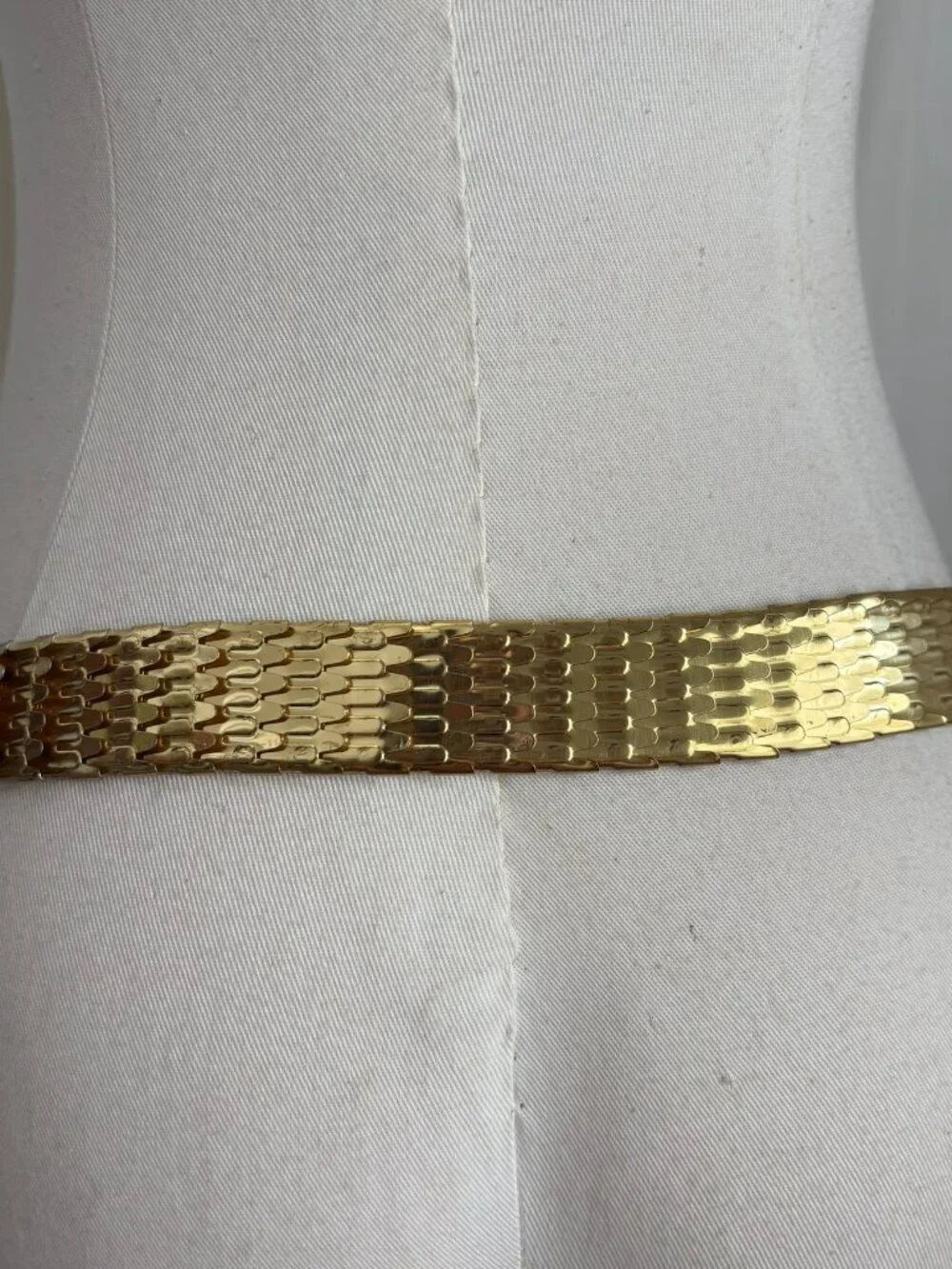 Vtg 90s Gold Shiny Metal Belt Statement Clubwear Festival Statement Boho Chic